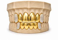 6Pack Grillz, 4 Solid | 2 Iced out Fangs DQ1039