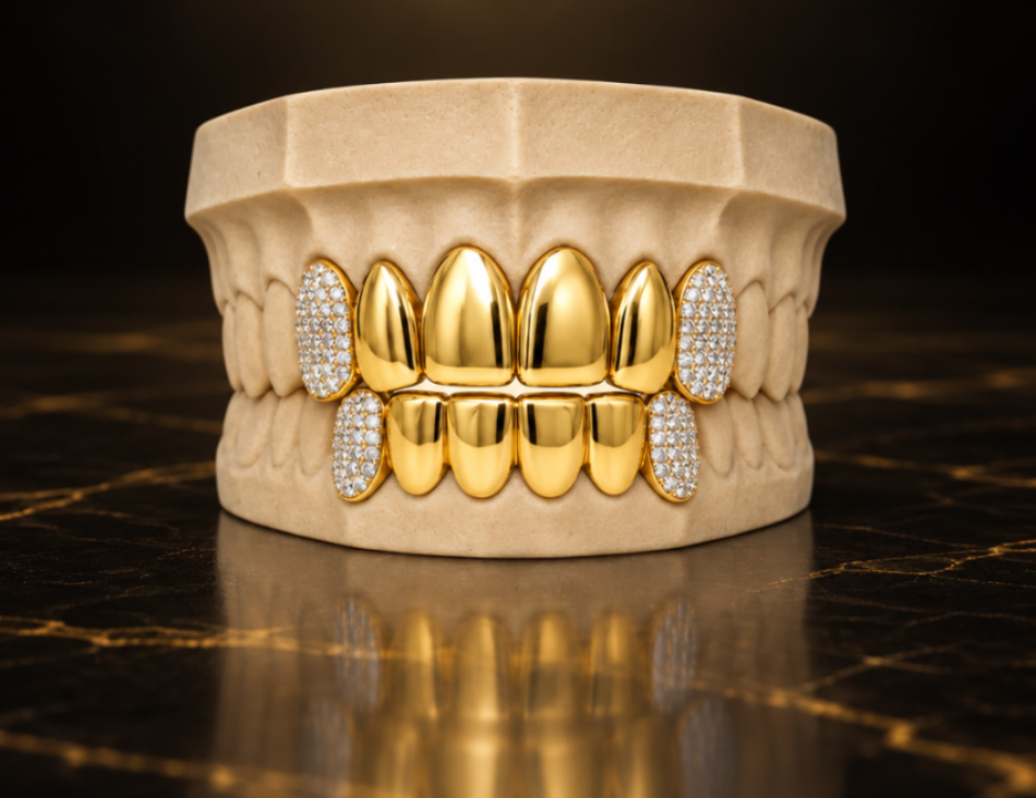 6Pack Grillz, 4 Solid | 2 Iced out Fangs DQ1039