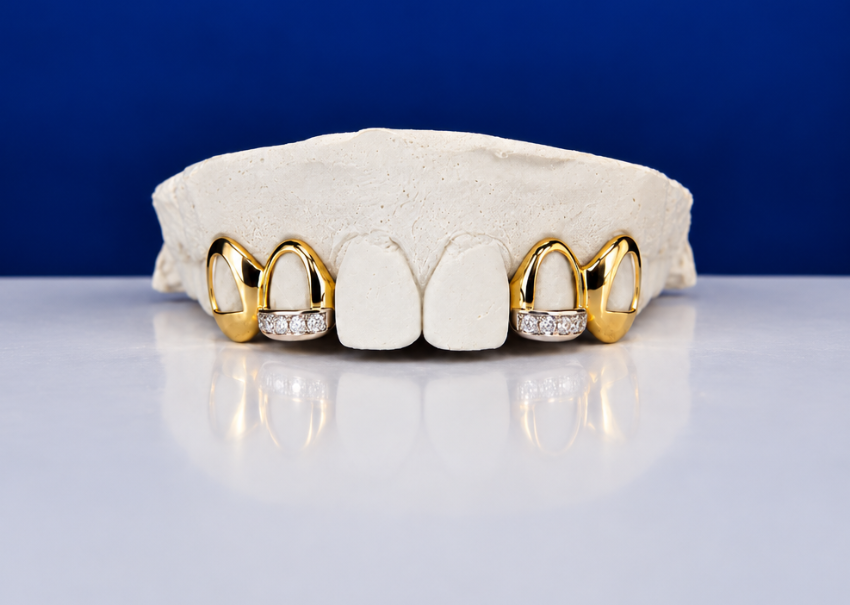 Custom Open-Face with Diamond Slugs Grillz DQ1024
