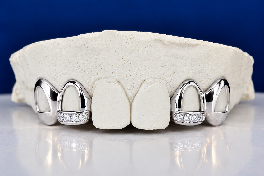 Custom Open-Face with Diamond Slugs Grillz DQ1024