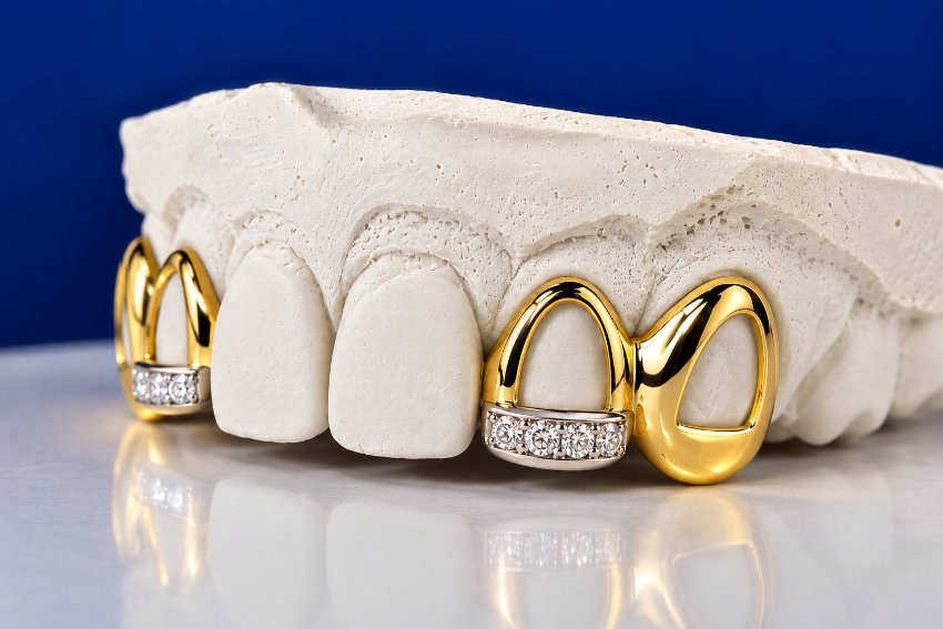 Custom Open-Face with Diamond Slugs Grillz DQ1024