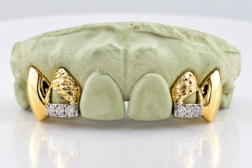 Custom Open-Face with Diamond Slugs Grillz DQ1024