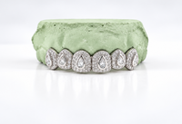 VVS Moissanite Honeymoon Set with Teardrop Center Grillz
