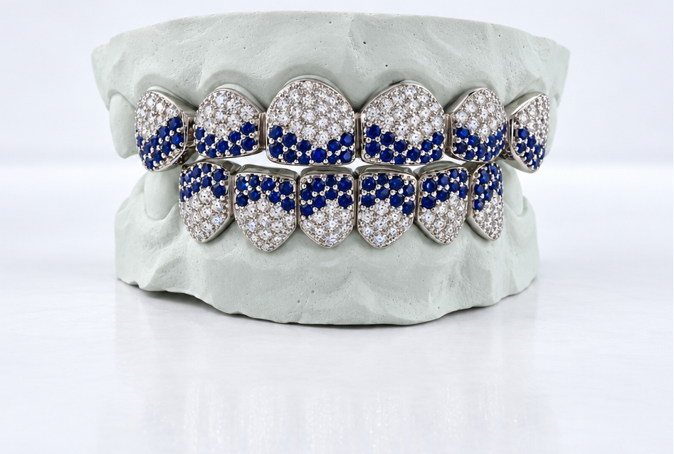Moissanite VVS Quality Iced Out  With Colored Gems - DQ1002 Gems