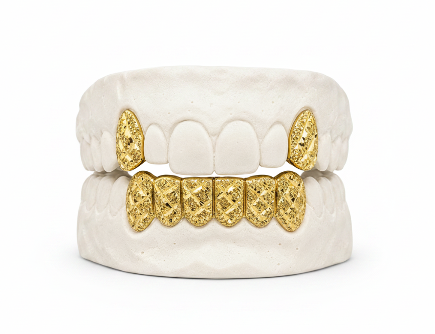 Diamond Dust - Diamond Cut Gold Grillz - DQ1012