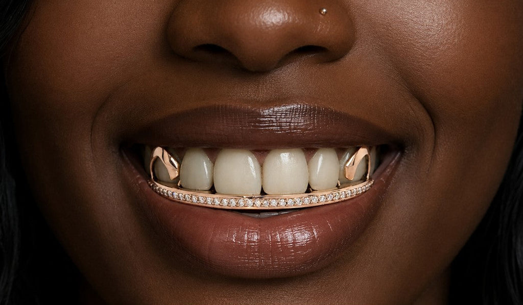 Diamond Rail Gold Grillz 6pc - DQ1020Rail