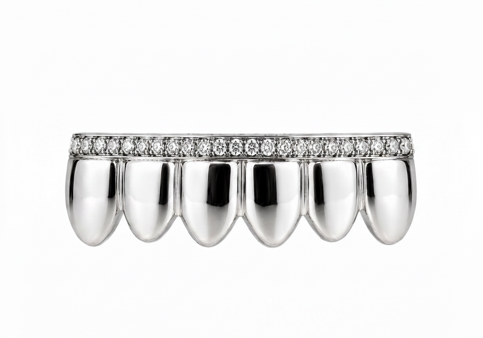 Top Bar Diamond Set Grillz - DQ1042