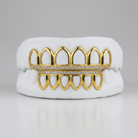 Top Bar Diamond Set Grillz - DQ1042
