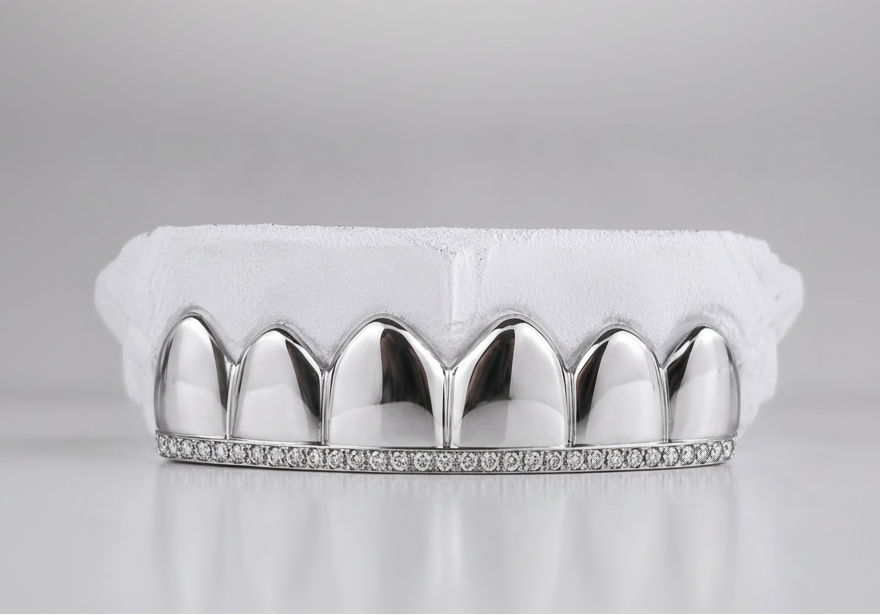 Top Bar Diamond Set Grillz - DQ1042