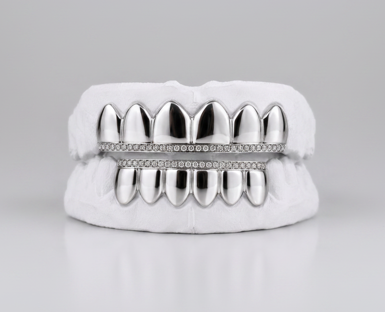 Top Bar Diamond Set Grillz - DQ1042