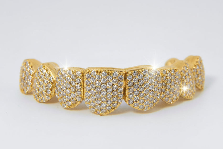 VVS Natural Diamond Honeycomb Set Grillz: Luxury for Your Smile DQ1043