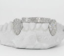 Silver Moissanite Double Bar Grillz DQ1052