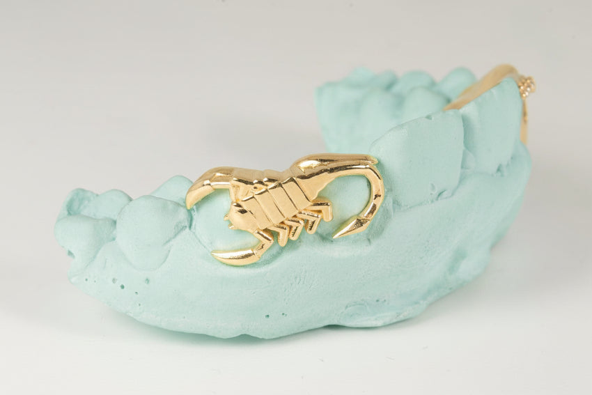 Scorpion (scorpio) Grillz Sitting On 2 Teeth