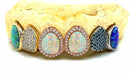 Custom Gemstone Grillz – Premium Gold with Ruby Gemstones DQ1041