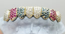 Custom Gemstone Grillz – Premium Gold with Ruby Gemstones DQ1041