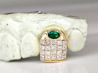 Diamond with Emerald , Invisible Set VVS Quality DQ1034