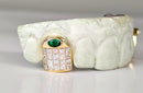 Diamond with Emerald , Invisible Set VVS Quality DQ1034