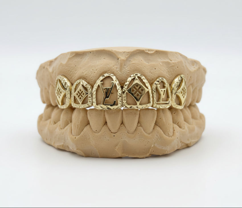 Gold Grillz With Logos Design - DQ1060LOGO