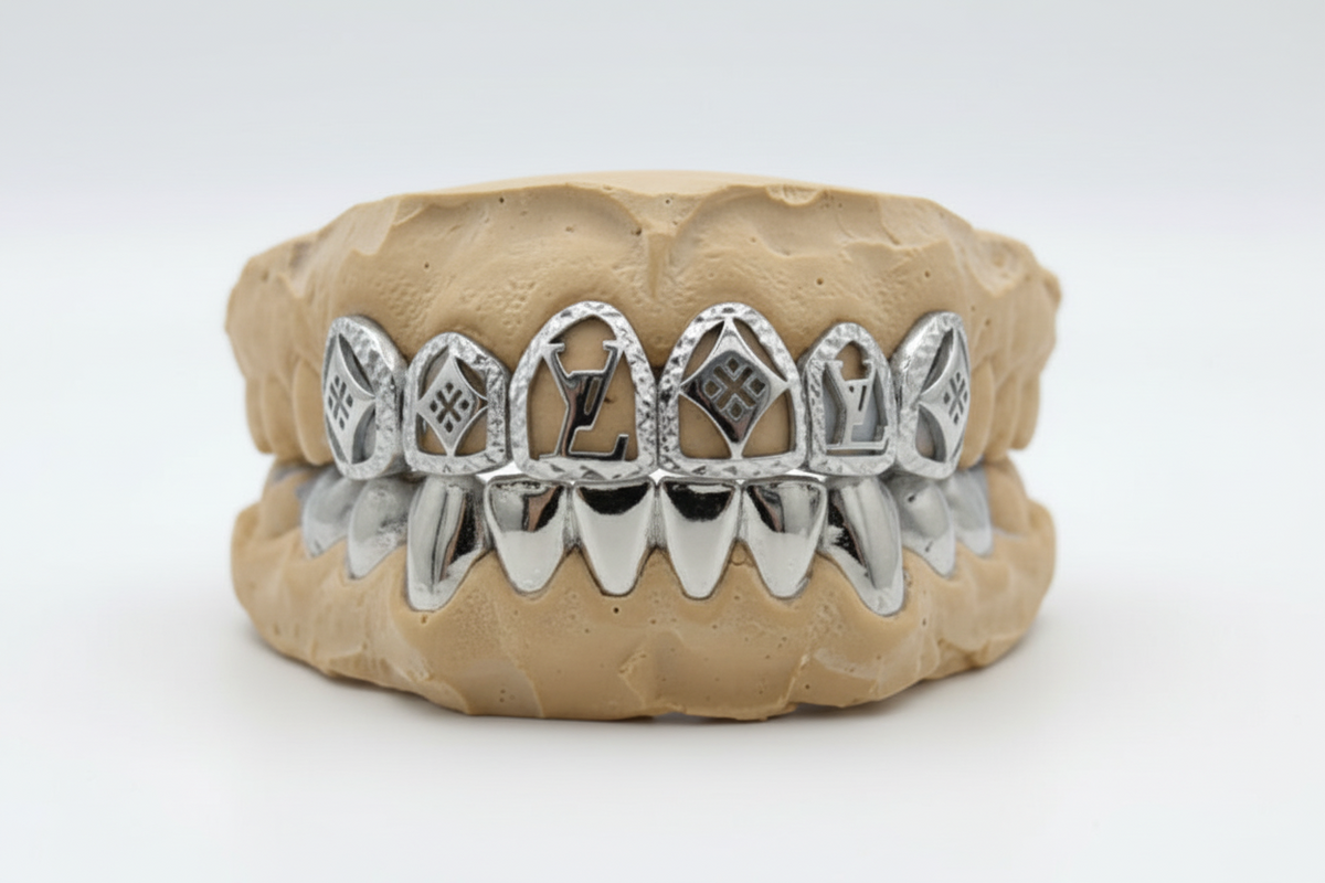 Gold Grillz With Logos Design - DQ1060LOGO