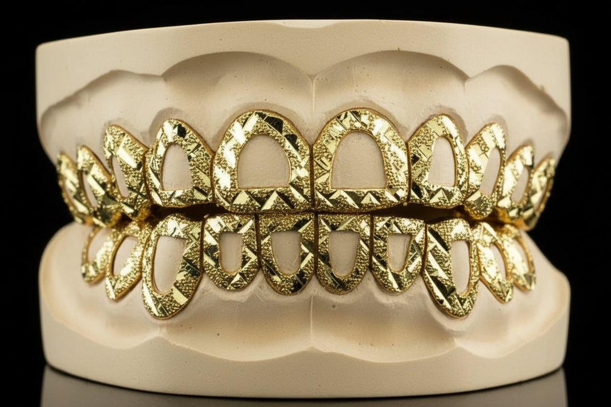 Open Face Diamond Cut Grillz -  DQ1014