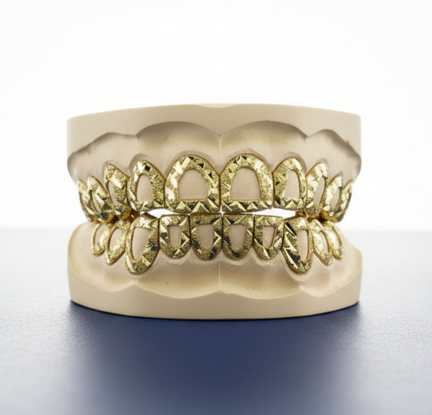 Open Face Diamond Cut Grillz -  DQ1014