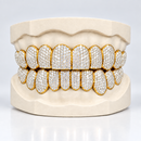 VVS Natural Diamond Honeycomb Set Grillz: Luxury for Your Smile DQ1043