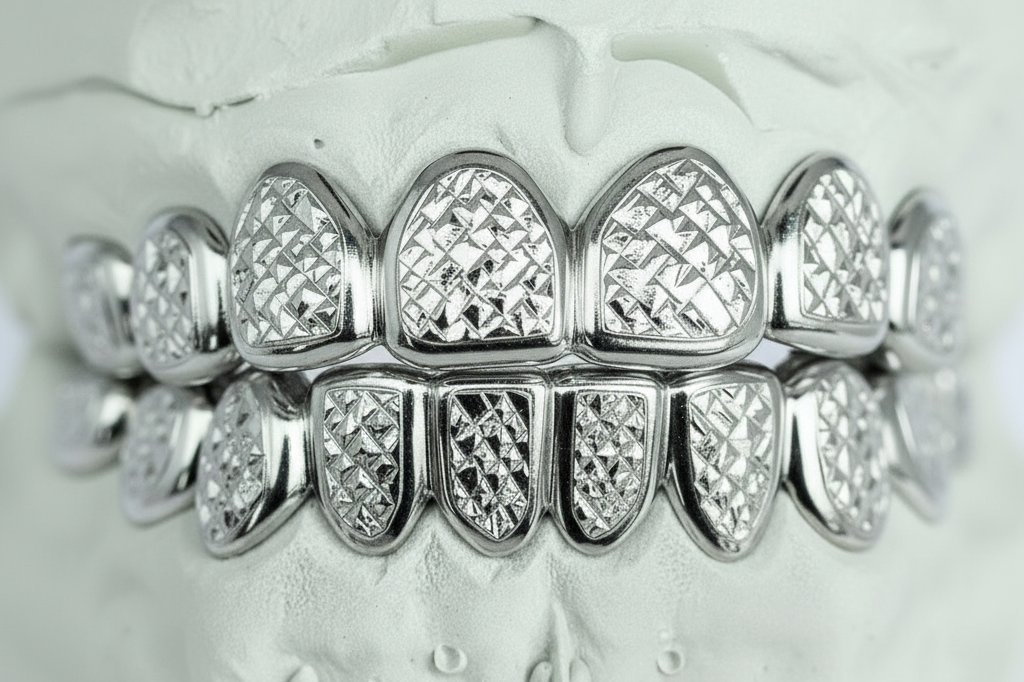 Sterling Silver Diamond Cut Grillz DQ1047
