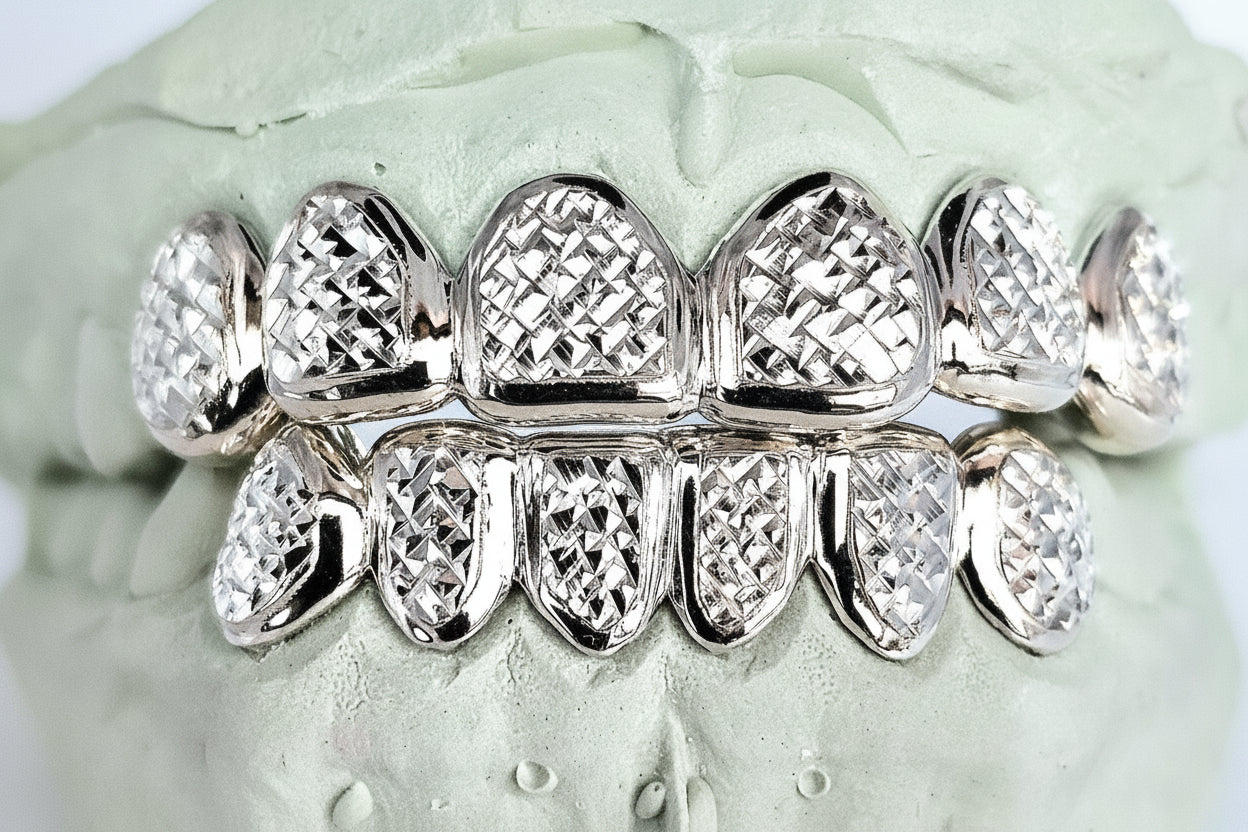 Sterling Silver Diamond Cut Grillz DQ1047