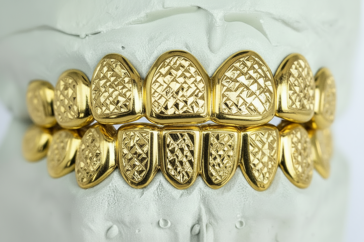 Sterling Silver Diamond Cut Grillz DQ1047